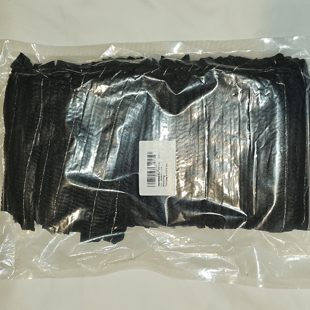 Disposable Bouffant Caps, Hair Nets for Adults Black One Size 120 Pcs New